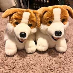 ✨Plush Corgi Slippers - Tan and White
